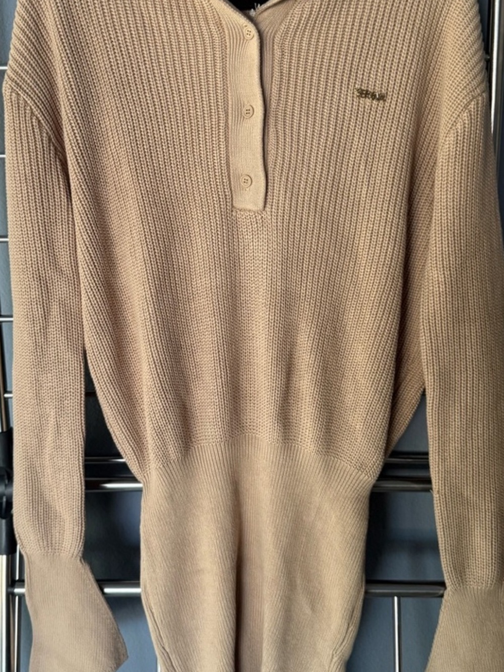SER.O.YA Beige Ribbed Knit Mini Dress -NWT - Picture 4 of 5